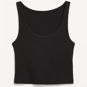 Rib Cropped Tank Top Old Navy 2X Black NWT